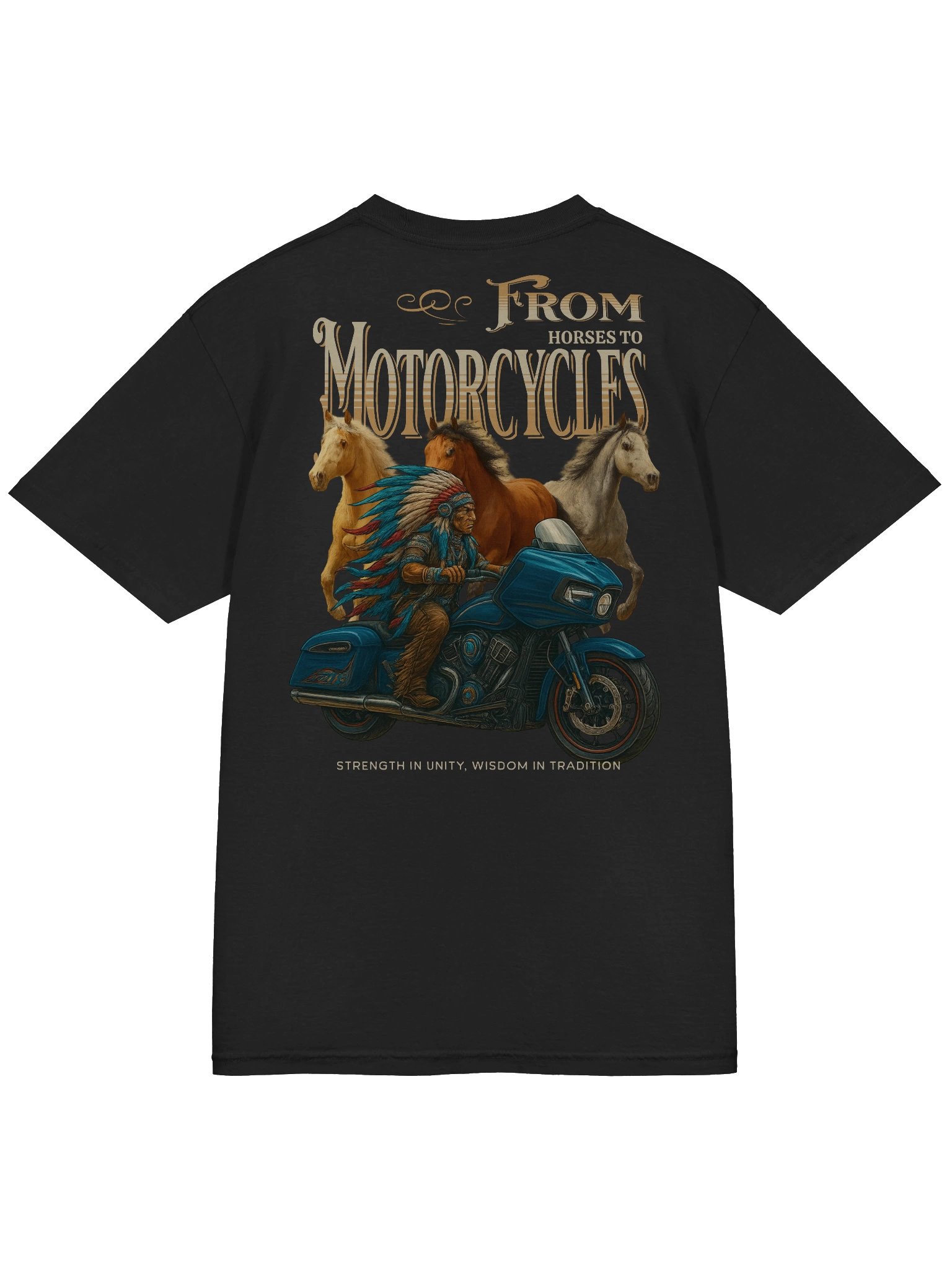 Legacy of the Tribe – From Horses to Motorcycles Tee product image (4)