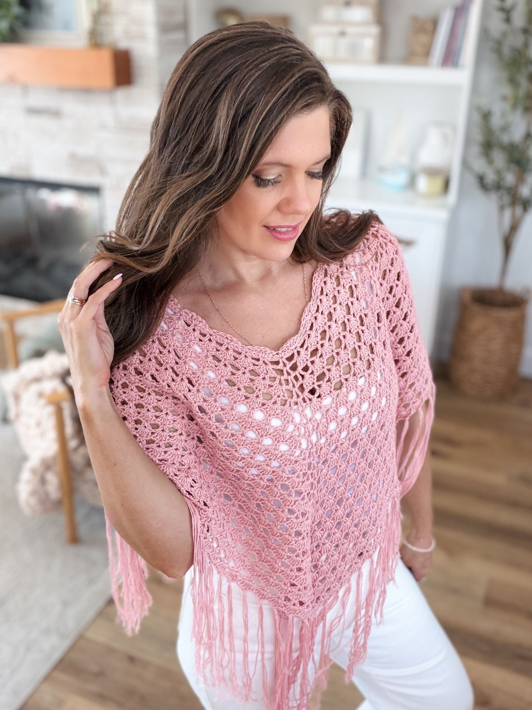 Sienna Shell Stitch Poncho Crochet Pattern product image (8)