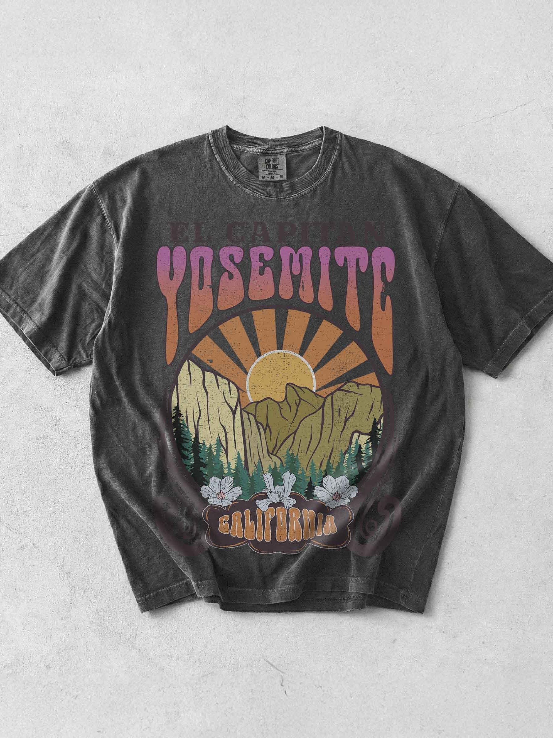 El Capitan Yosemite California Shirt – Vintage Mountain Sunset Retro National Park Tee product image (1)