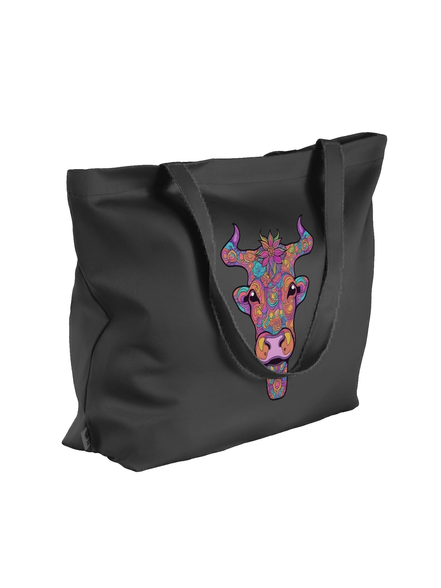 Floral Cow Face - Eco-conscious Organic Cotton Tote product image (5)