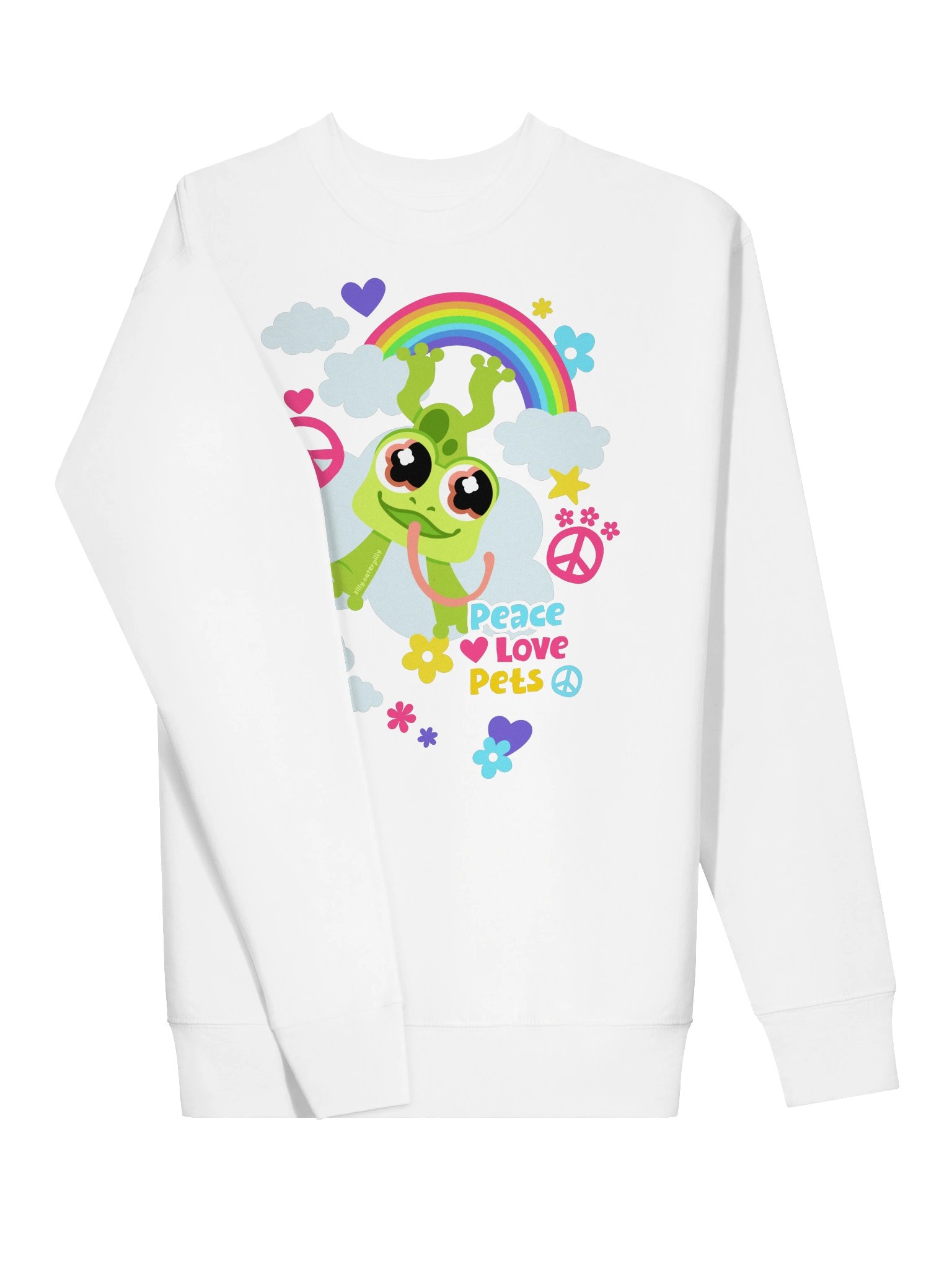 Peace Love Froggy Sweatshirt (light) product image (3)