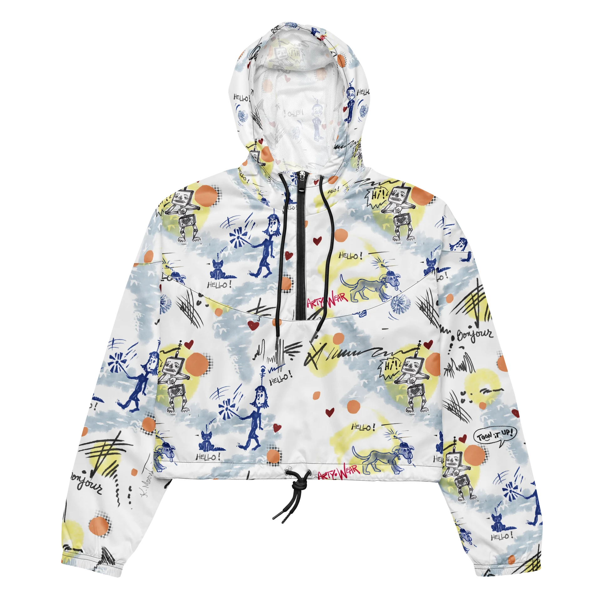 Women's Crop Windbreaker 'Hello Toon' product image (1)