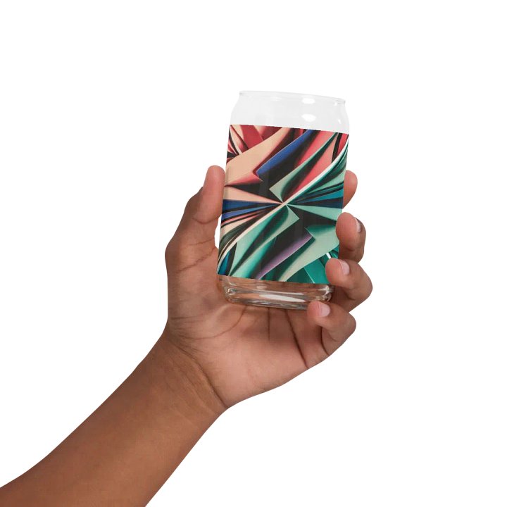 Graphic Grove Can-Shaped Glass - Vibrant Geometric Design, 16oz product image (2)