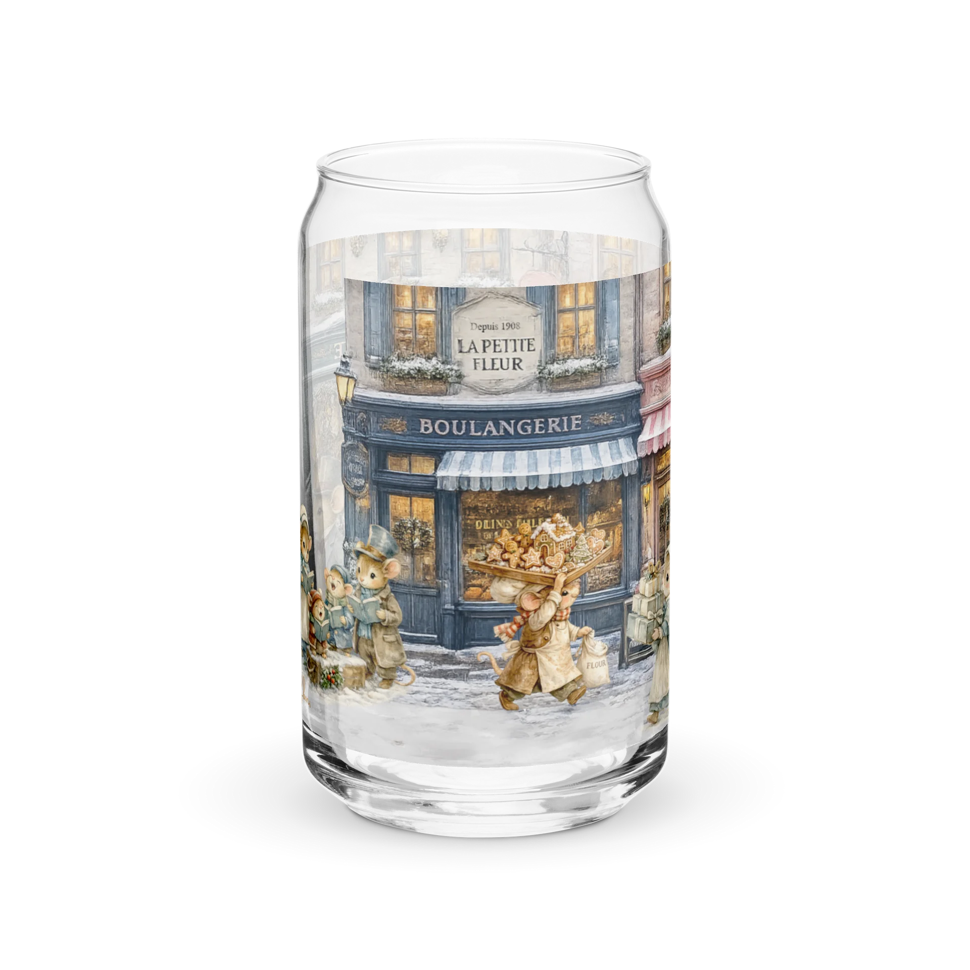 Christmas Is Coming | Whimsical Winter Village Glass Can product image (4)