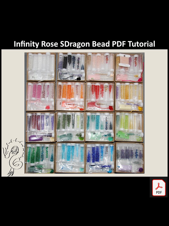 Sarenadias Infinity Rose SDragon Bead Tutorial for Kits (Digital PDF) product image (1)