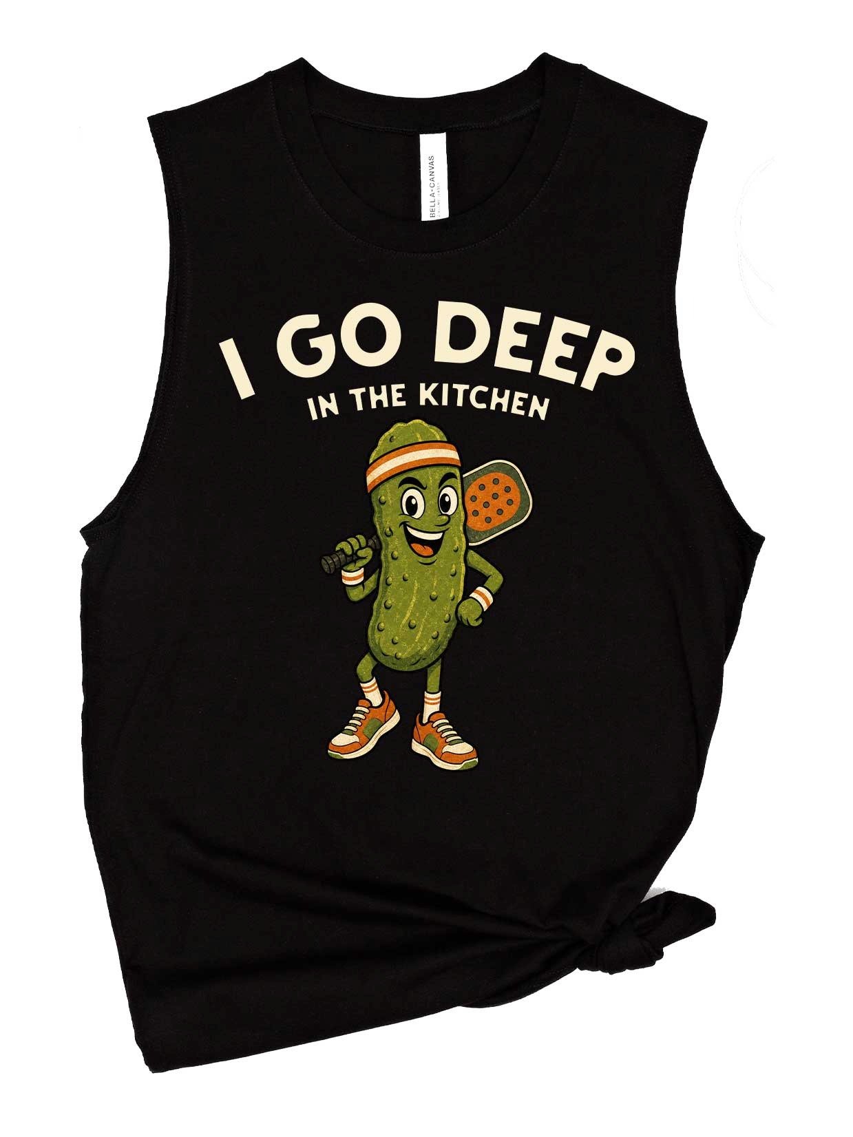 I Go Deep in the Kitchen Pickleball Tank Top Funny Pickle Player Gift product image (1)