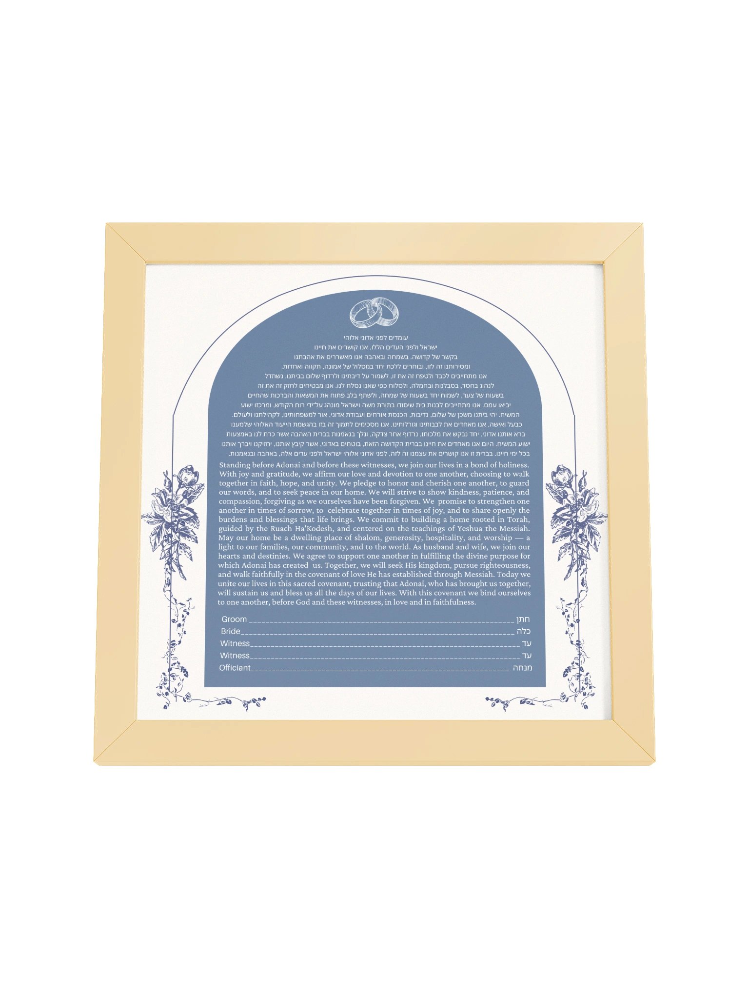 Blue Arched Framed Ketubah product image (24)