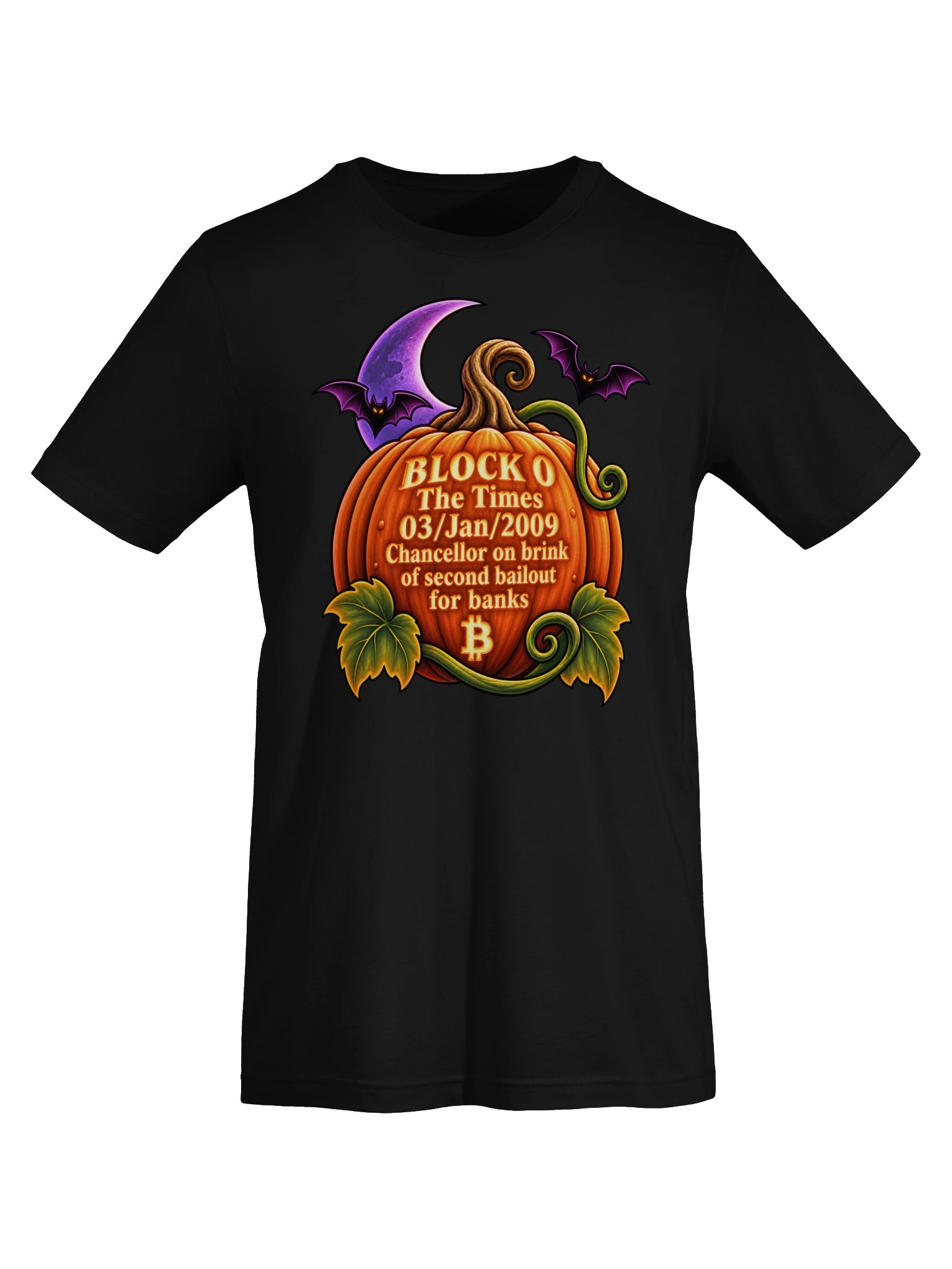 Genesis Pumpkin Full-Front Bitcoin T-Shirt product image (5)