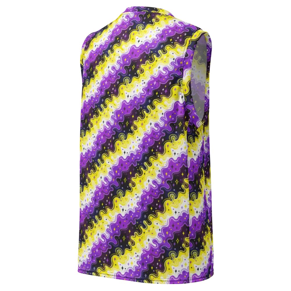 Non-Binary Pattern All-Over Unisex Basketball Jersey product image (2)