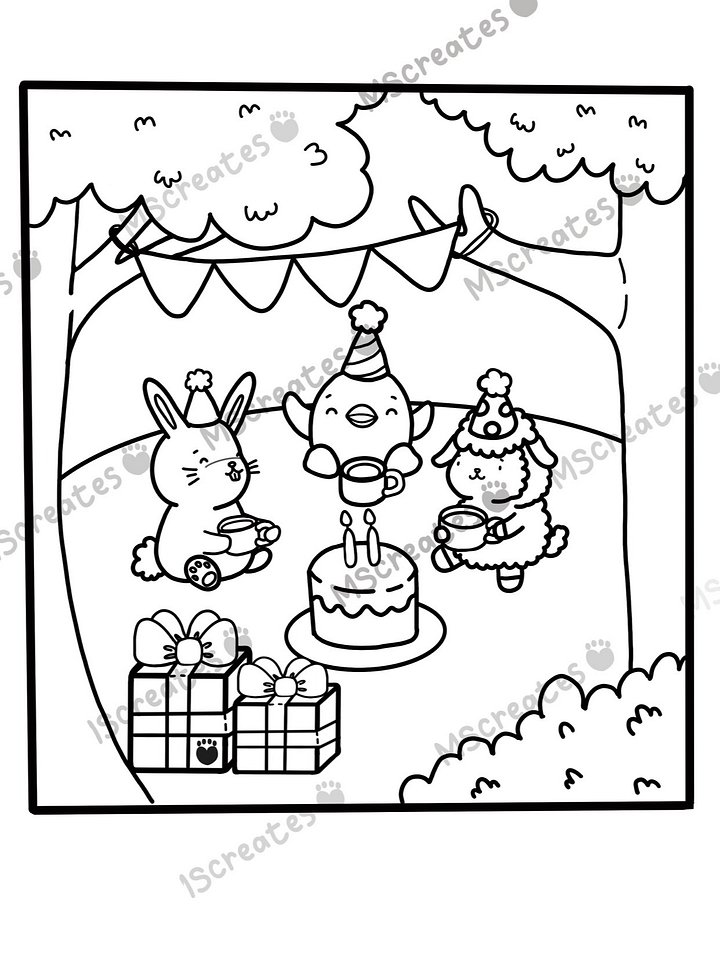 Party Colouring Page product image (1)