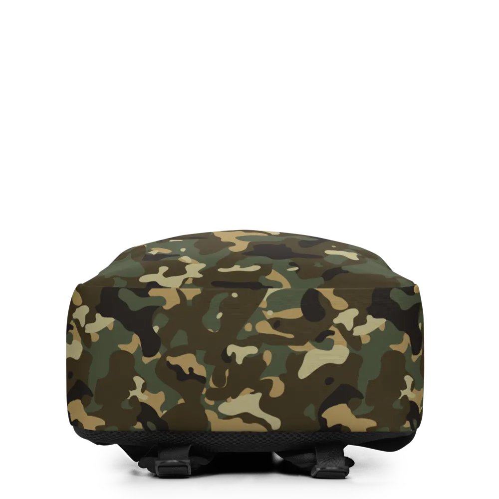 Military Green Camouflage All-Over Print Minimalist Backpack product image (2)