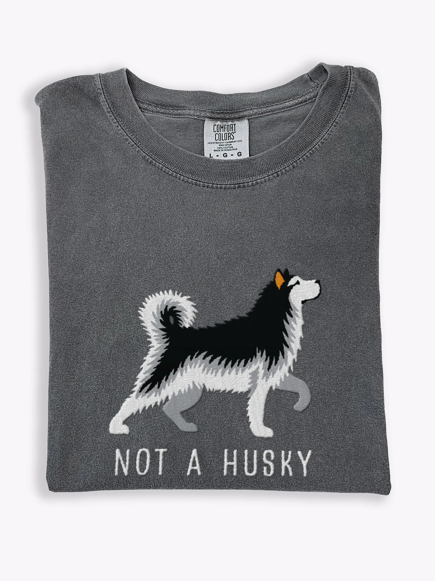 Not a Husky T-Shirt(Embroidered) of an Alaskan Malamute(Black & White) product image (1)