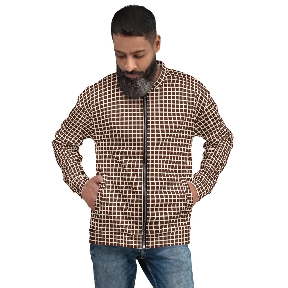 Graph Check Brown and Cream Bomber Jacket product image (9)