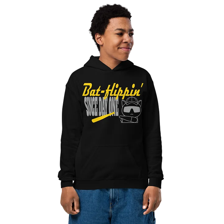 Baseball Cat (Bat-flippin' Since Day One) - Unisex Youth Hoodie product image (1)