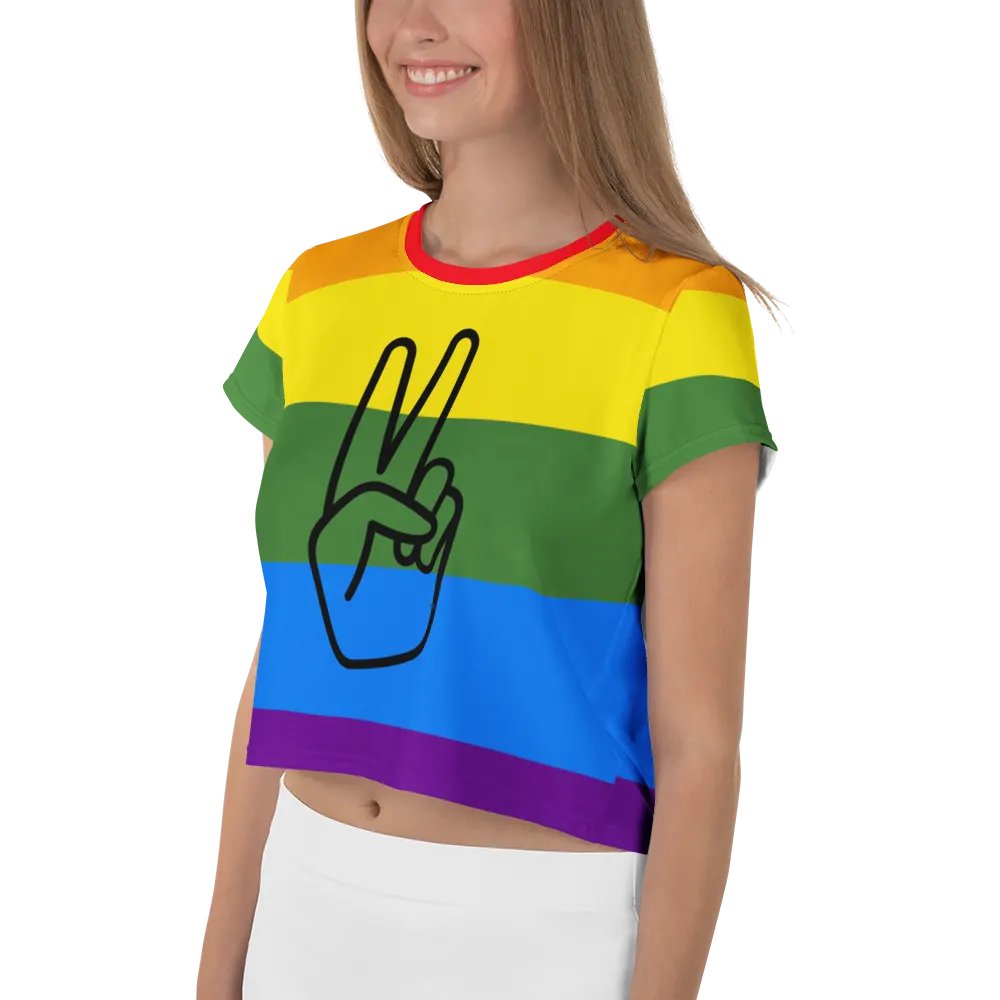 Peace Sign Rainbow Crop Tee product image (3)