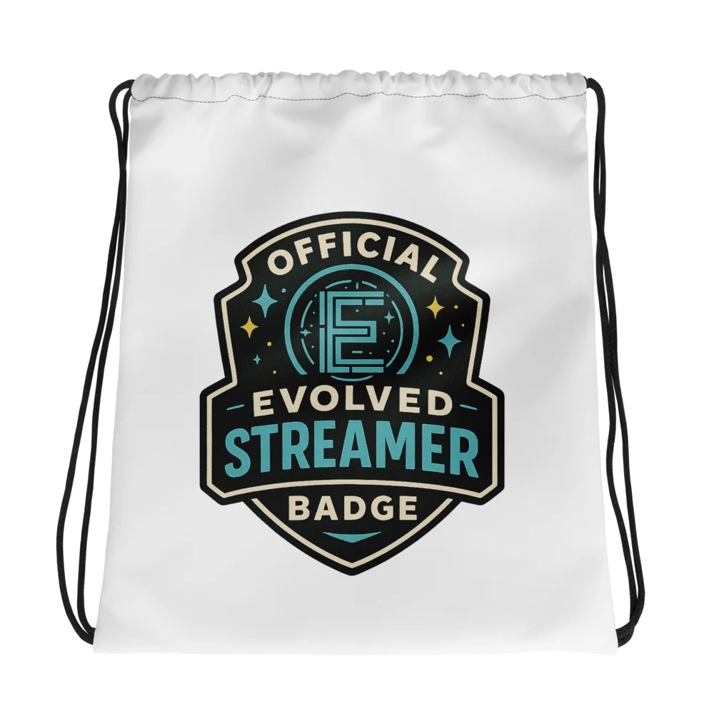 Evolved Streamer Badge Drawstring Bag product image (1)