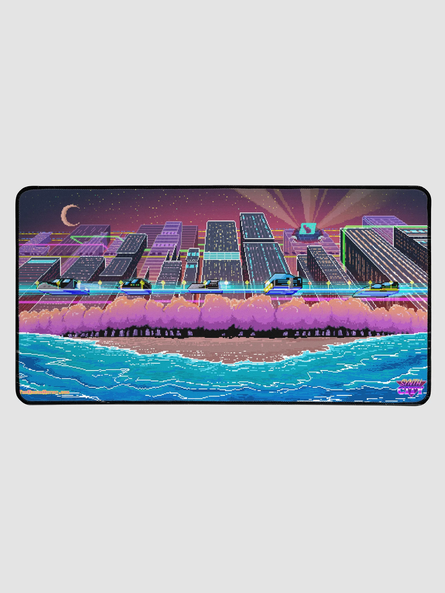 Synth City - Solwave Beach - Deskmat product image (1)