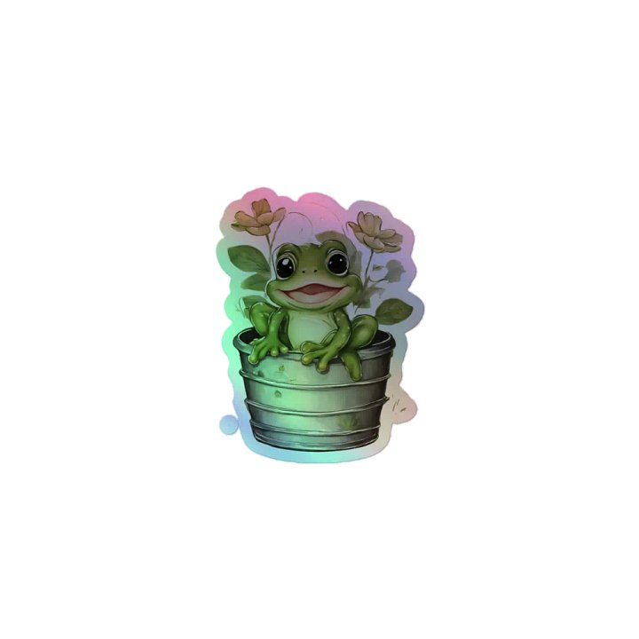 Whimsical Frog in Bucket Sticker product image (1)