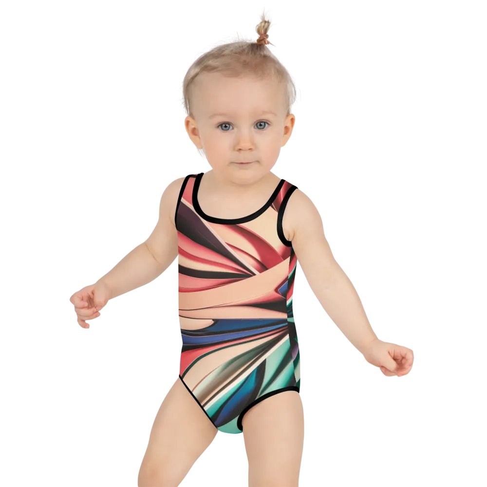 TDS Music Kids Abstract Swimsuit in Vibrant Colors (Sizes 2T-7) product image (2)