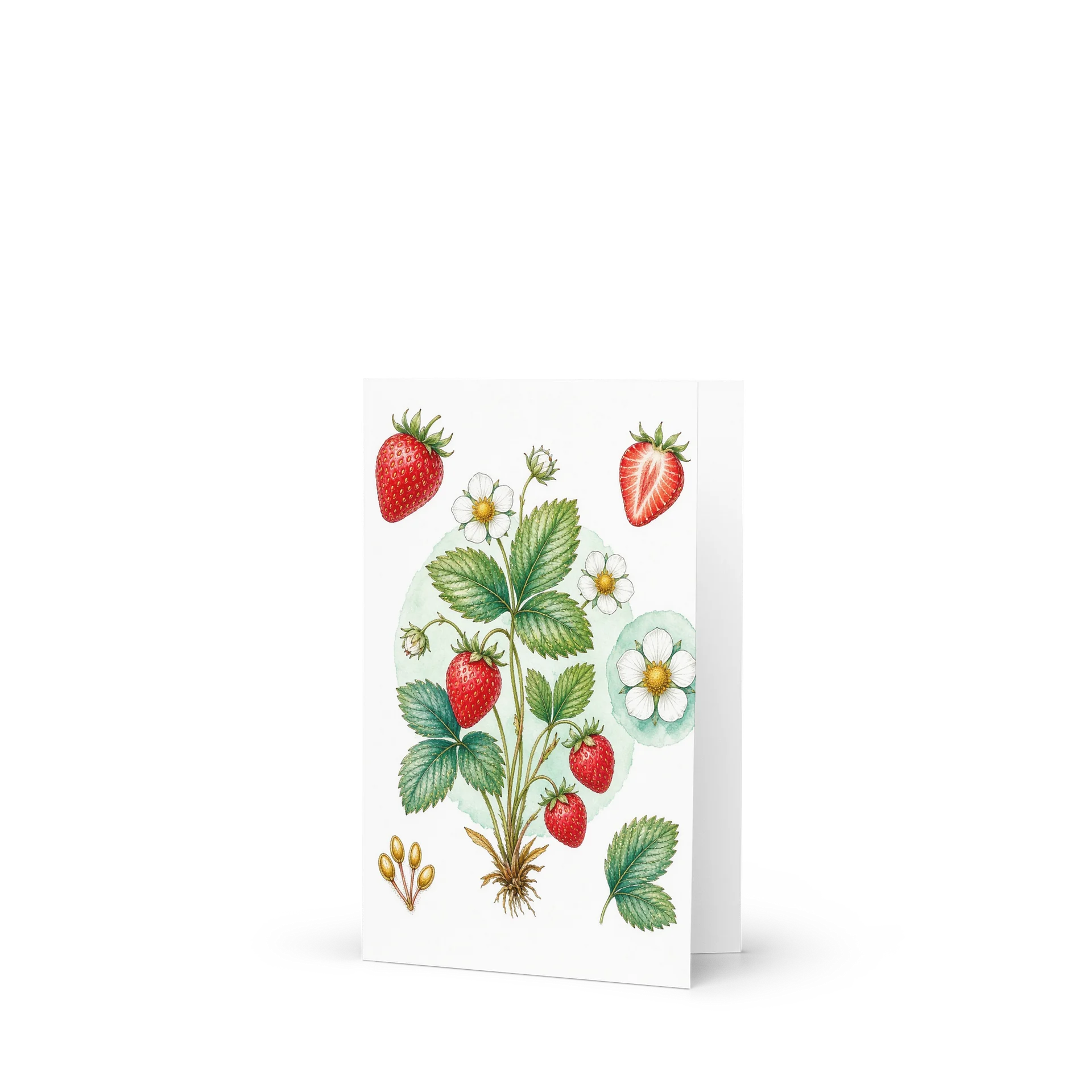 Modern Botanical Plate – Wild Strawberry Greeting Card product image (1)