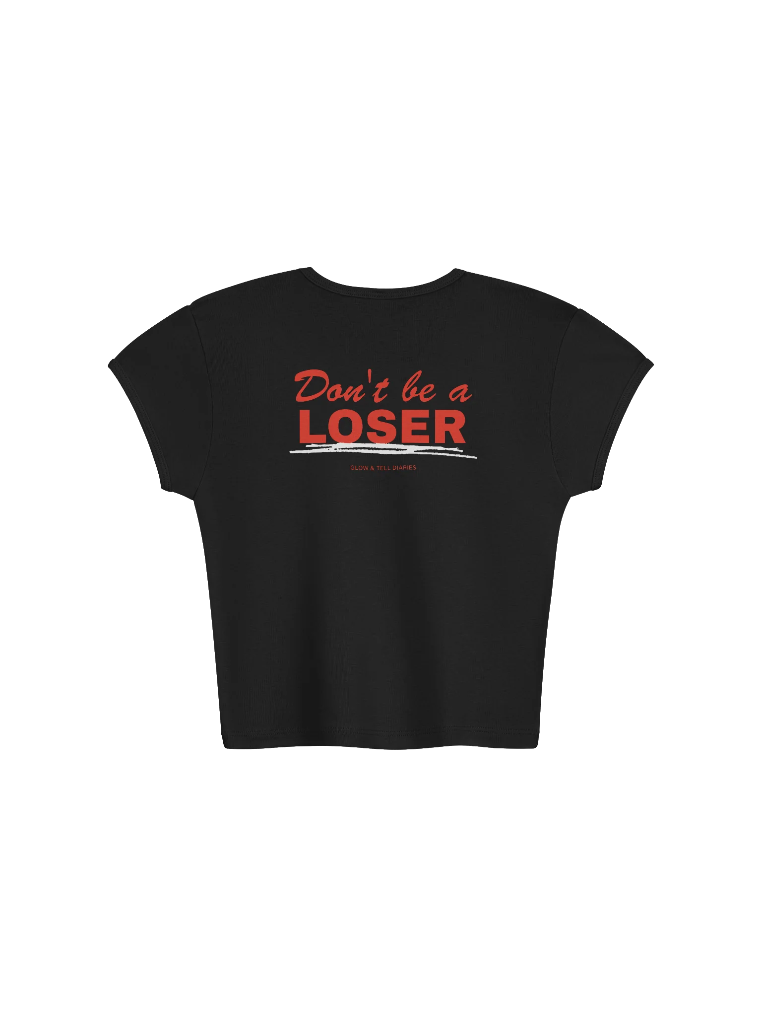 Don't be a LOSER Womens baby tee Black product image (2)