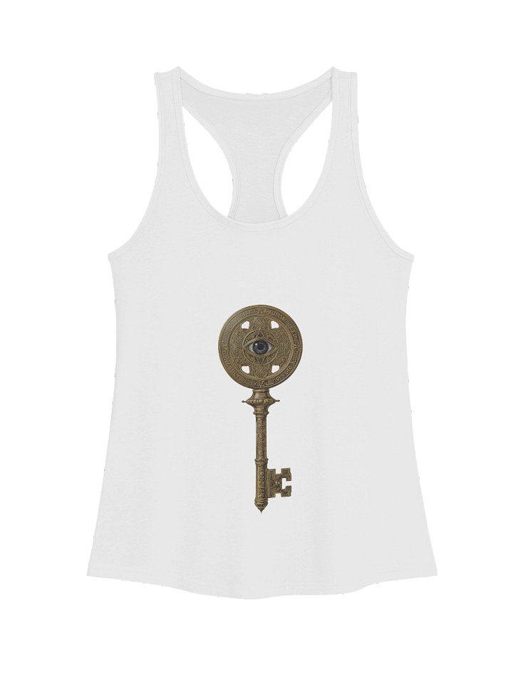 The Gatekeeper’s Key – White Clarity Edition (Front & Back Print) | Women’s Racerback Tank product image (1)