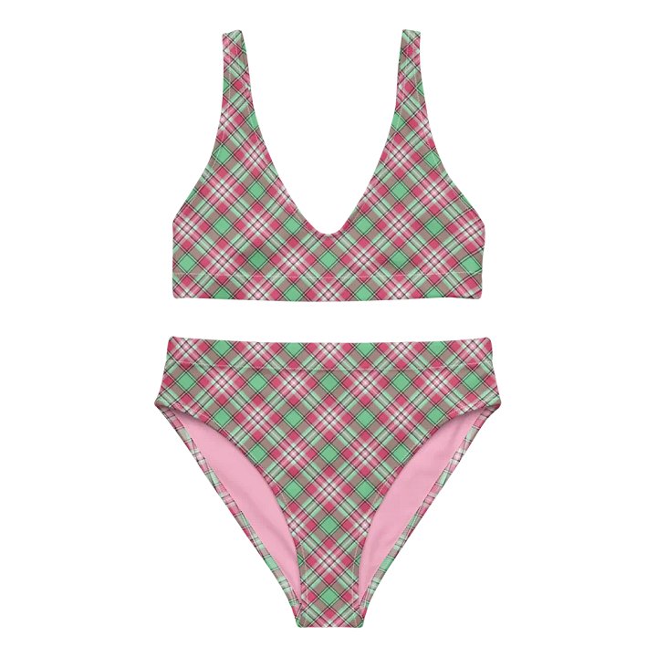 Mint Green and Pink Plaid Bikini product image (2)