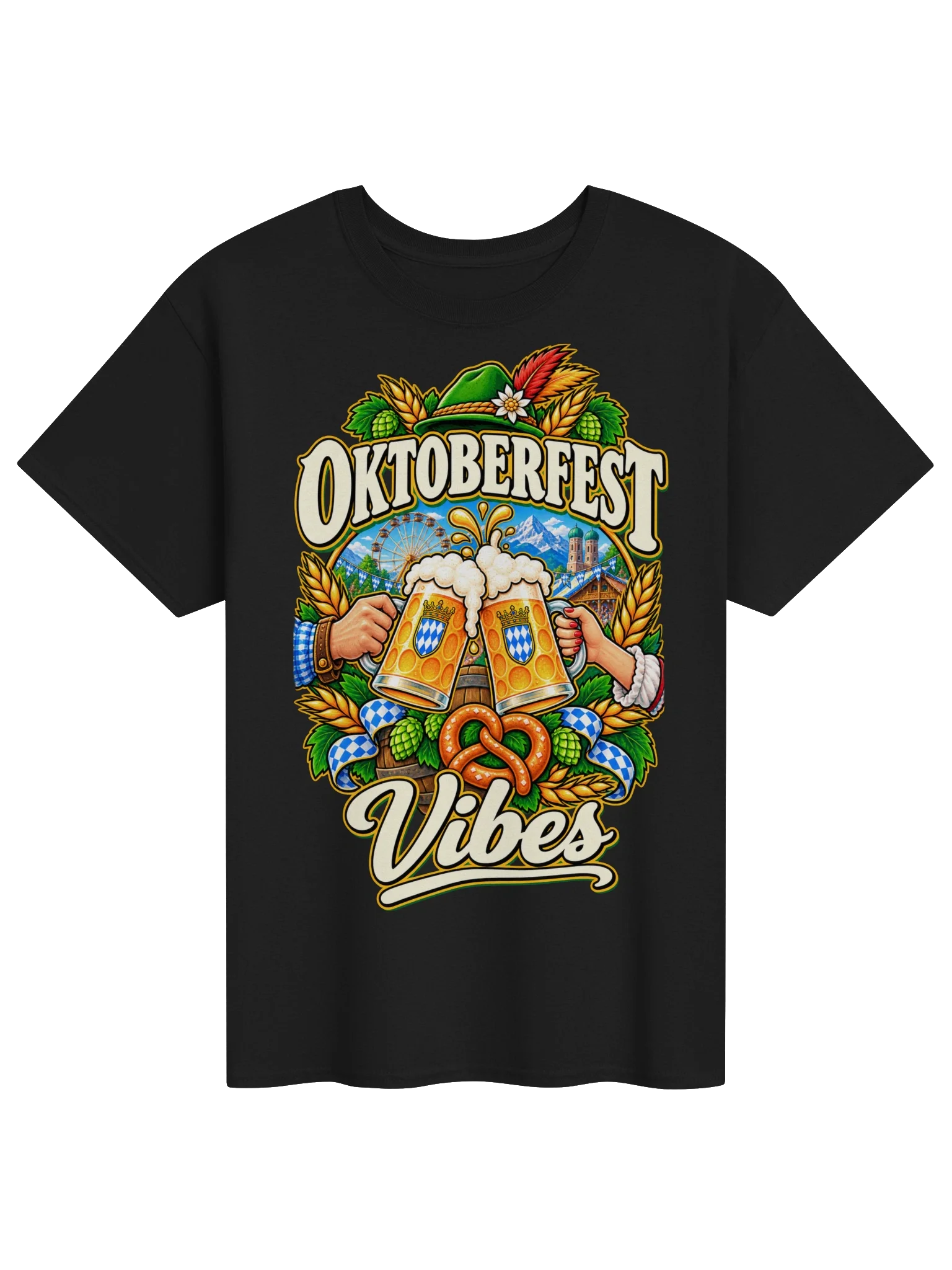 Oktoberfest Vibes Beer Steins Vintage Tee