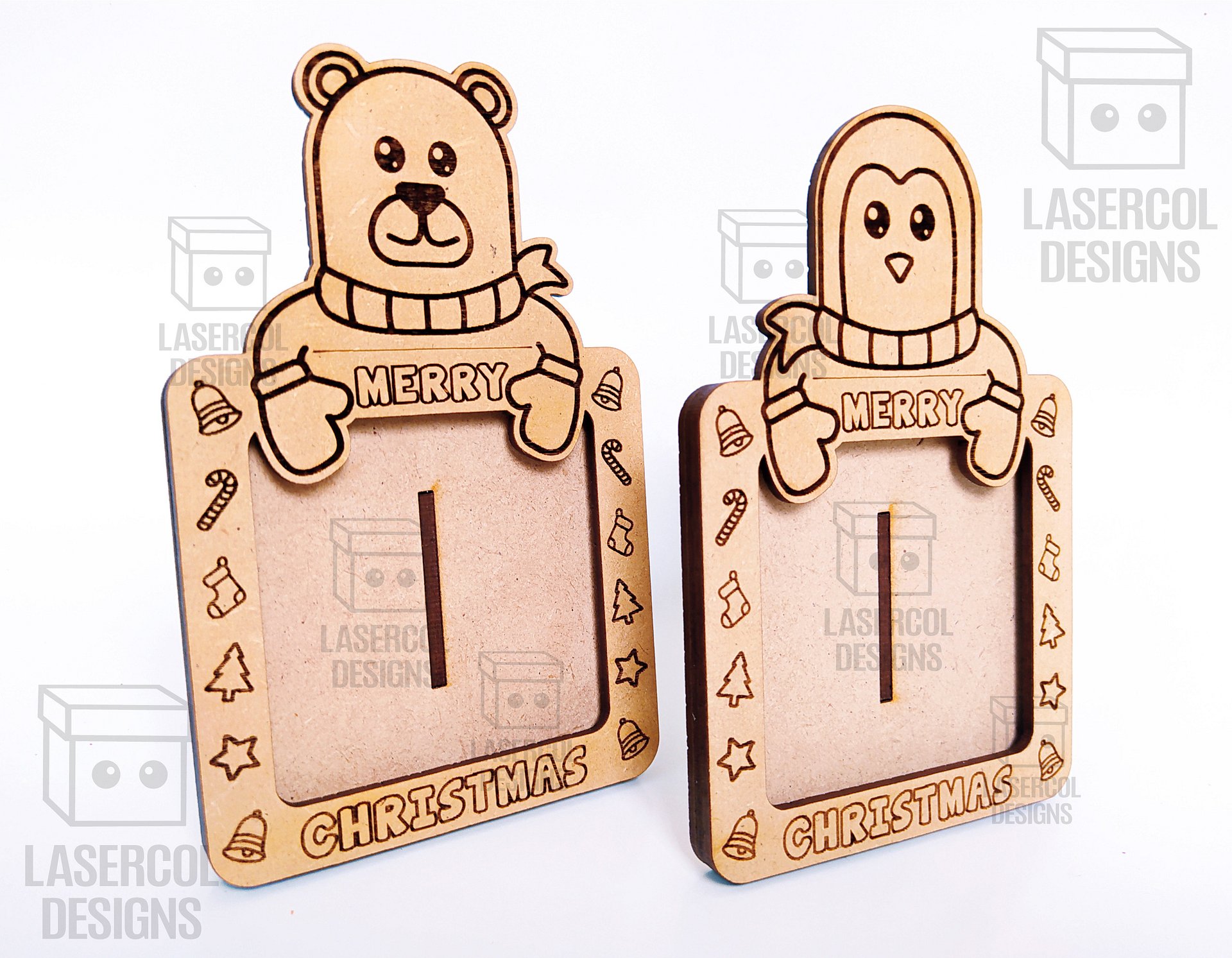 Christmas Ornaments Photo Frame Set 3 - Laser Cut Files product image (4)