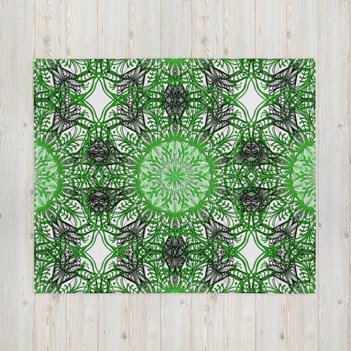 Verdant Kaleidoscope Throw Blanket product image (2)