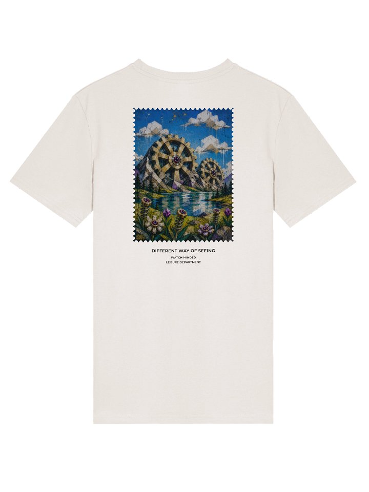 Standard Fit Light Cotton "Clockwork Mountains" T-Shirt, Vintage White product image (1)