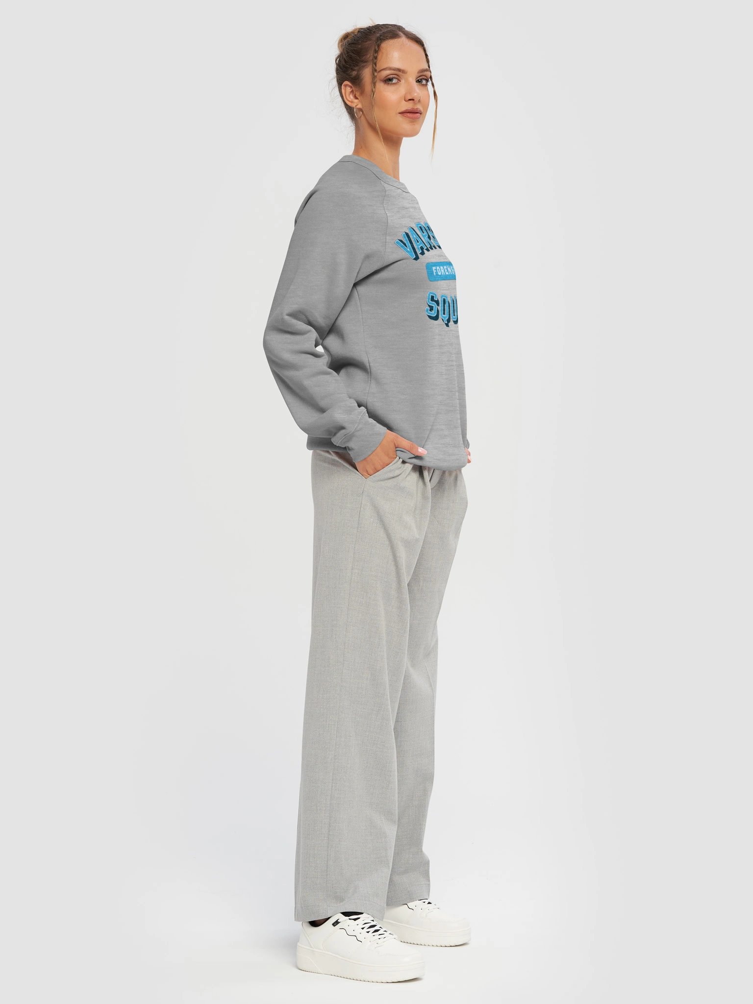 Varsity Forensics Squad Pullover Sweatshirt - Light Grey product image (7)