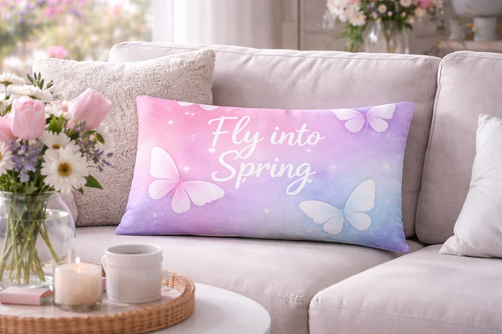 Fly Into Spring Butterfly Decorative Pillow product image (1)