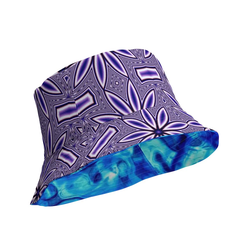 Blue Fractal Flower Kaleidoscope Bucket Hat product image (1)