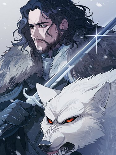 Made a new piece of Kit Harington ( Jon Snow ) and Ghost just in time for Motor City Comic Con 2026! ⚔️ #gameofthronesart #jo...