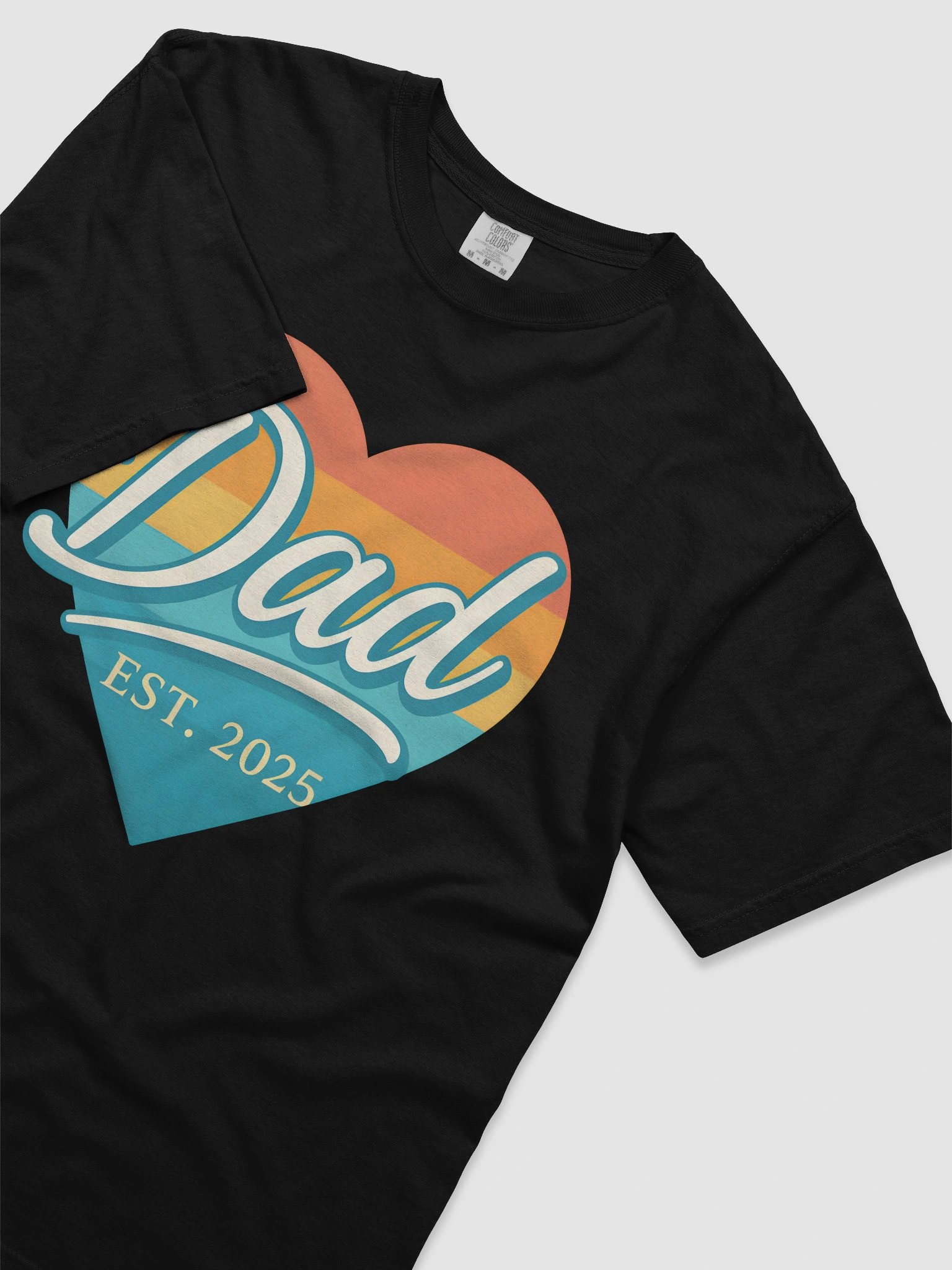 Dad EST. 2025 T-Shirt | New Dad Gift | First Time Father Tee | Colorful Heart Design Shirt product image (3)