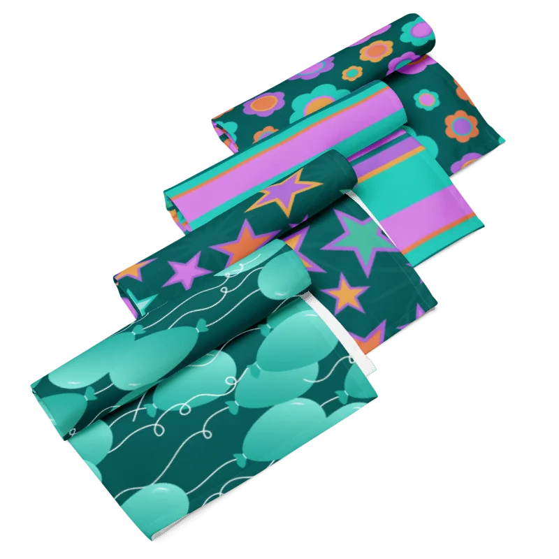Cloth Napkin Set of 4 Colorful Party Time! Designs product image (12)