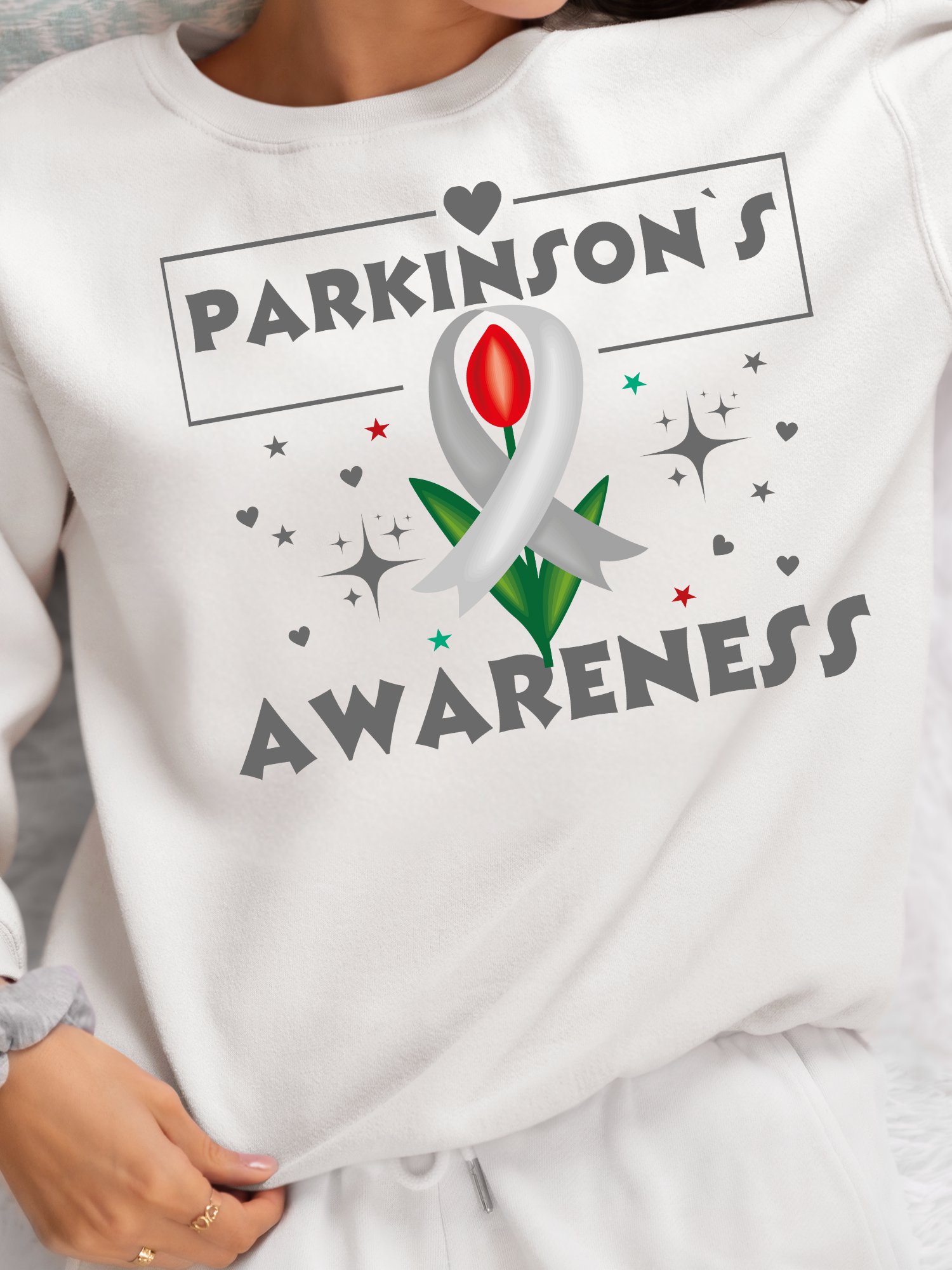Parkinson's Awareness Red Tulip Gildan Sweatshirt product image (11)