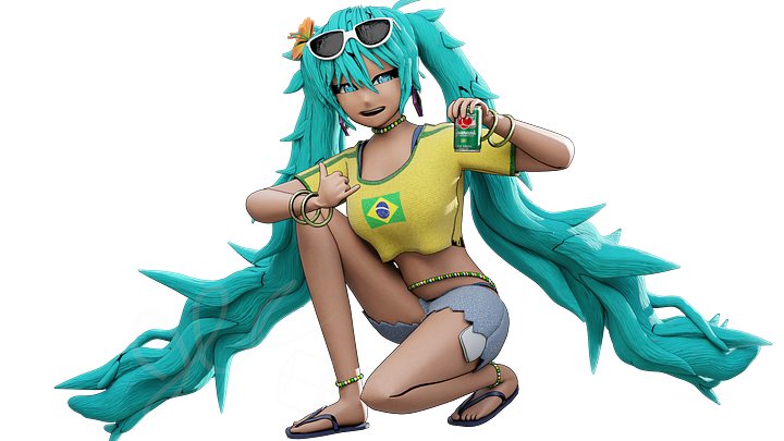 Brazillian Miku 3D model - fully rigged - V0.0 (Blender) product image (1)