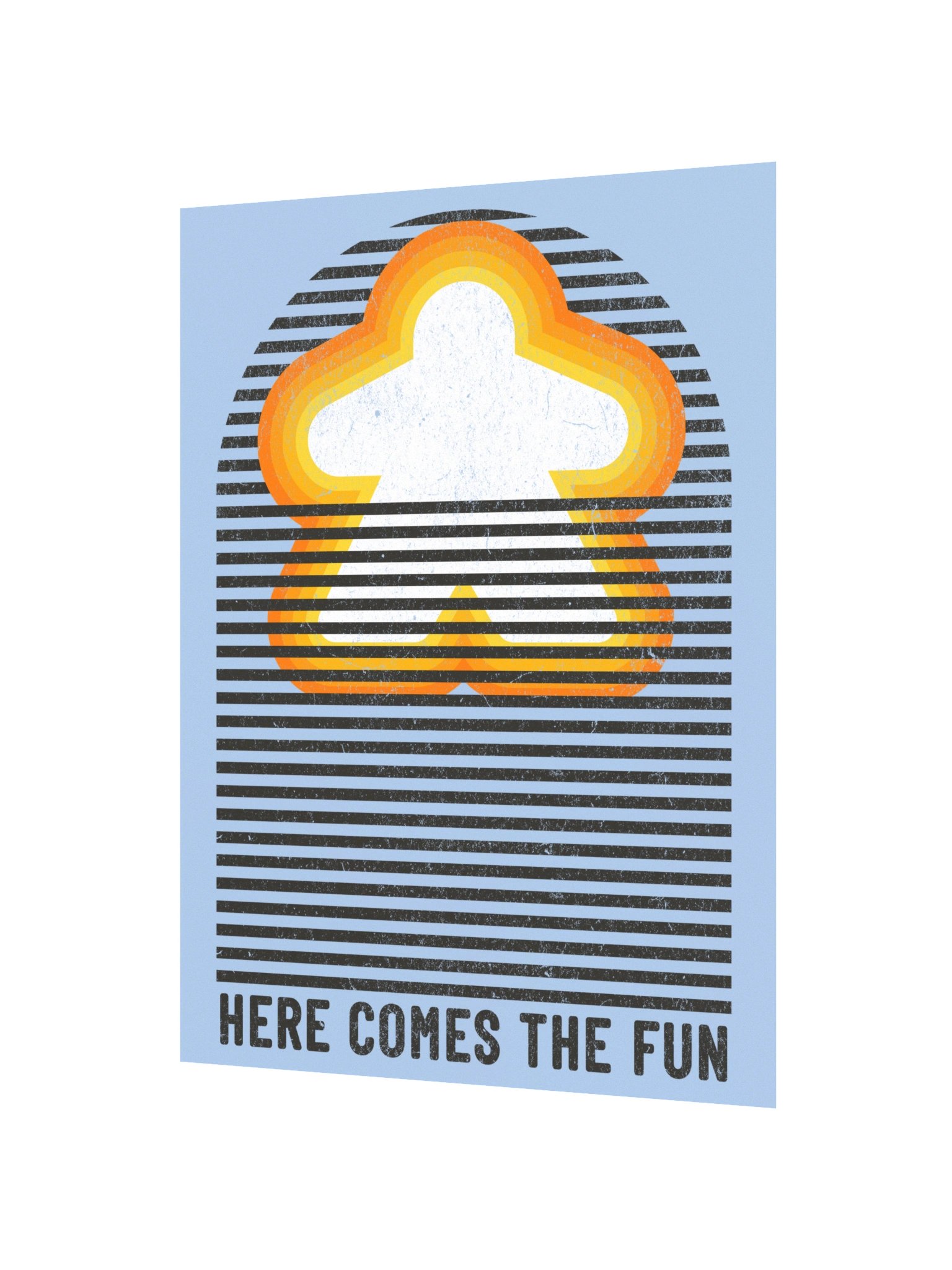Retro Sunshine Meeple Board Game Room Poster - UNFRAMED product image (2)