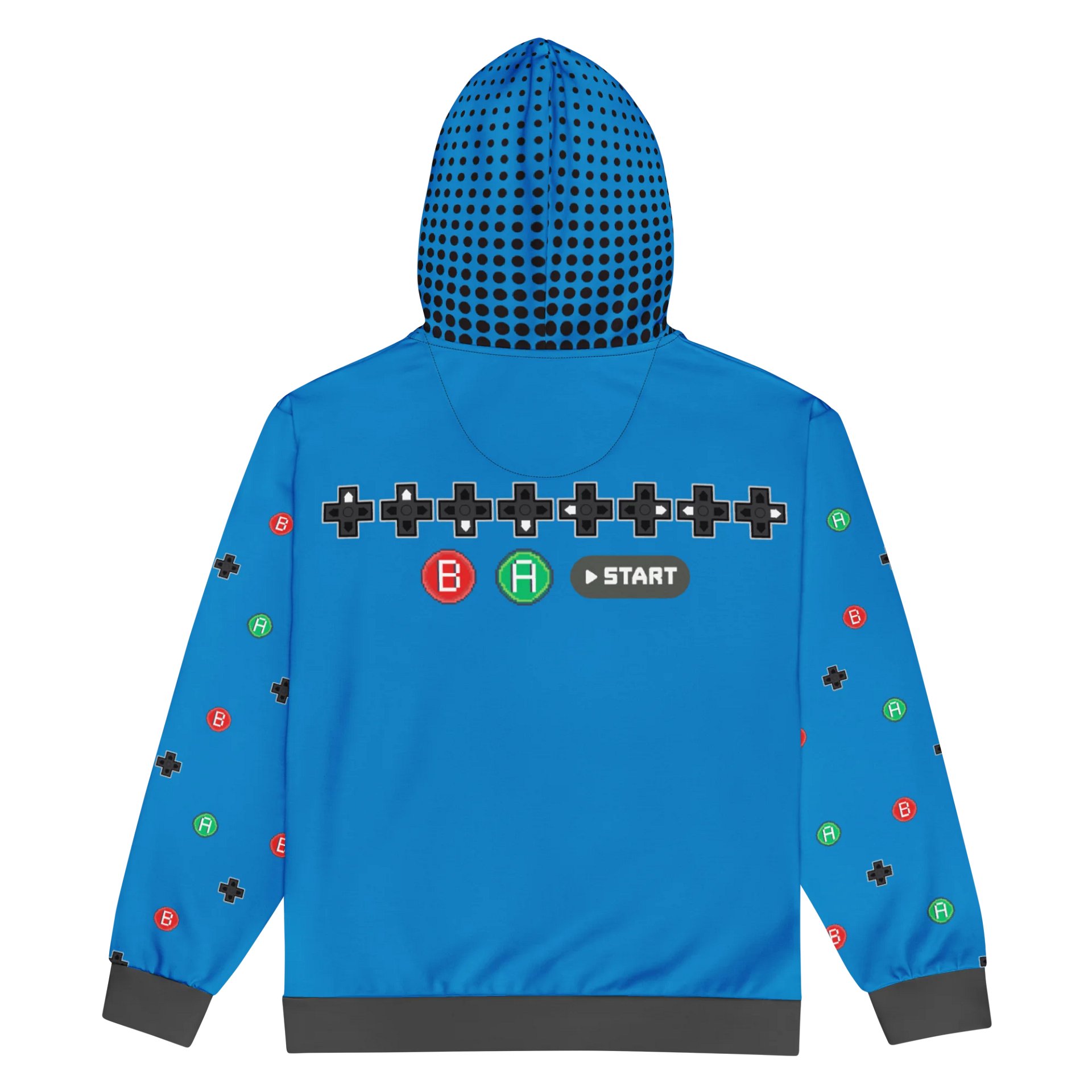 🎮 Retro GamePad Hoodie – Classic Blue Pixel Edition product image (3)