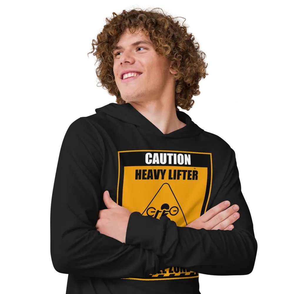 Caution Heavy Lifter Ahead Unisex Hooded Tee product image (7)