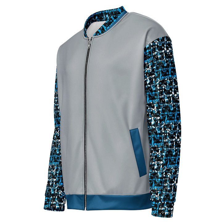 Experience Stories Unisex Bomber Jacket (Blue, Gray, and Black) product image (1)