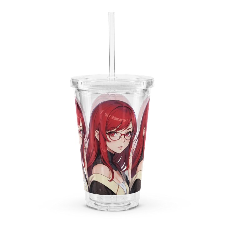 (Red WAIFU) K Clear Plastic Tumbler product image (1)