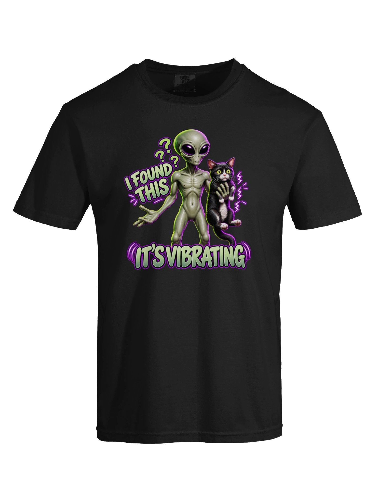 Alien Found a Cat... It's Vibrating! | Comfort Colors Funny T-Shirt product image (3)