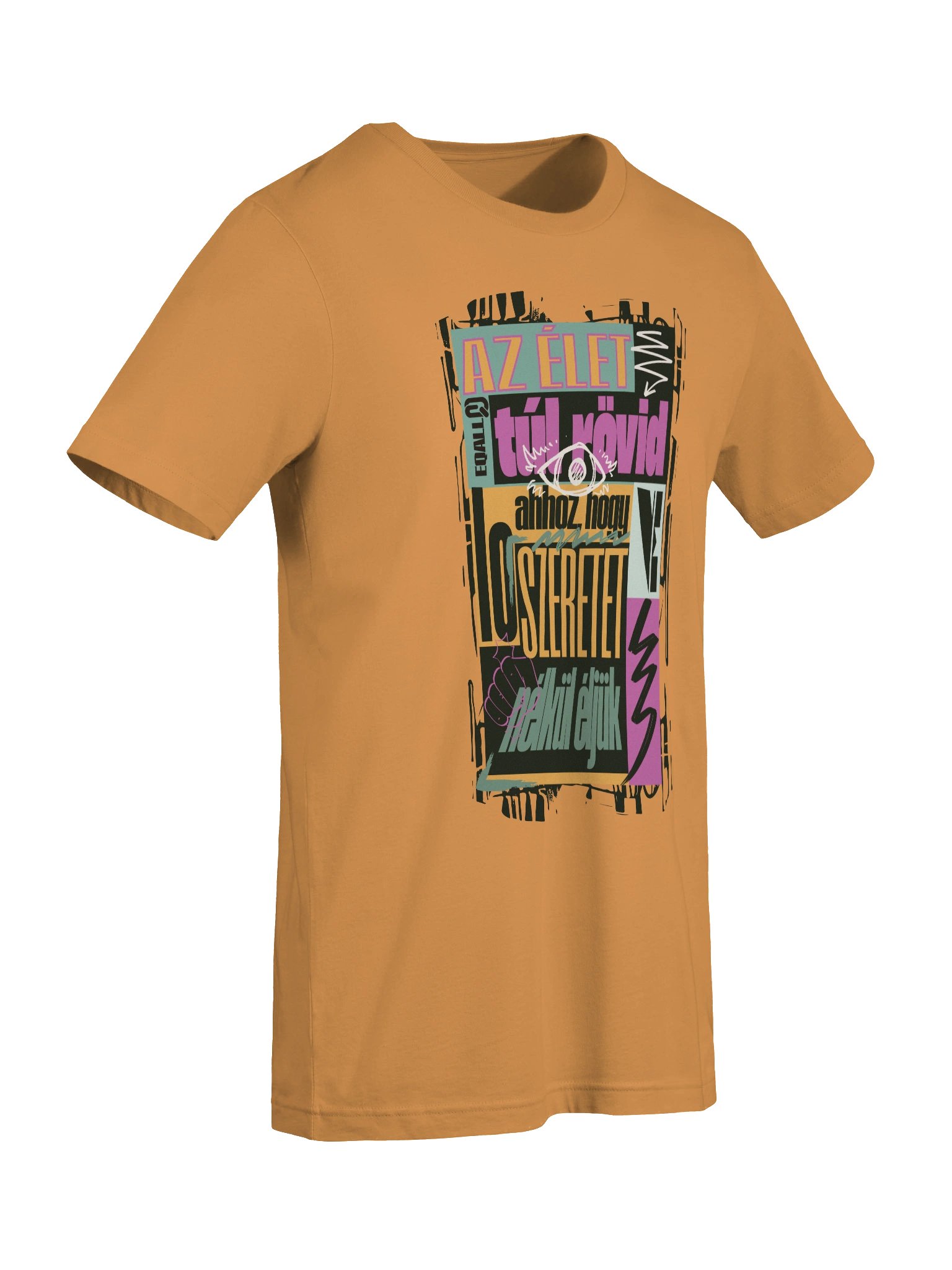 Szeretet? Az élet túl rövid... Bella + Canvas Unisex R3CVR.i Póló_EQALL® Originals_Pop Cukorka product image (10)
