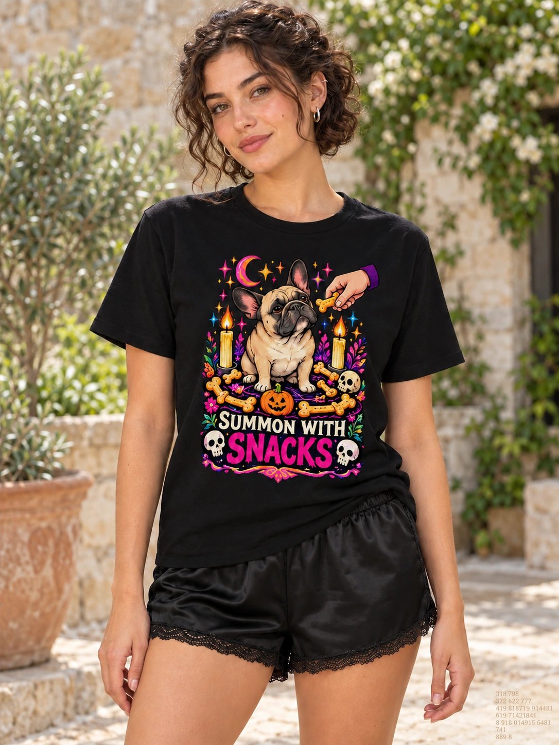 French Bulldog Halloween T-Shirt – Summon With Snacks product image (2)