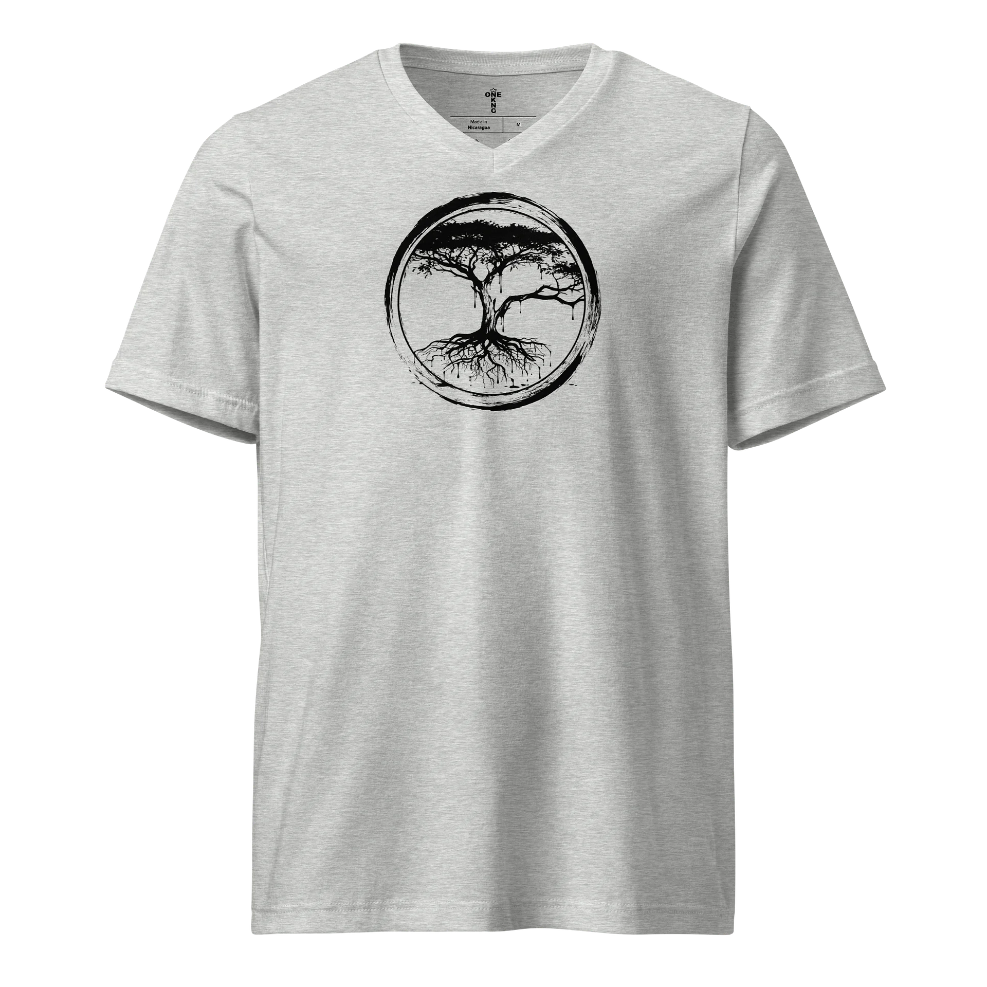 ONE KING Rooted IV V-Neck Tee black print product image (5)