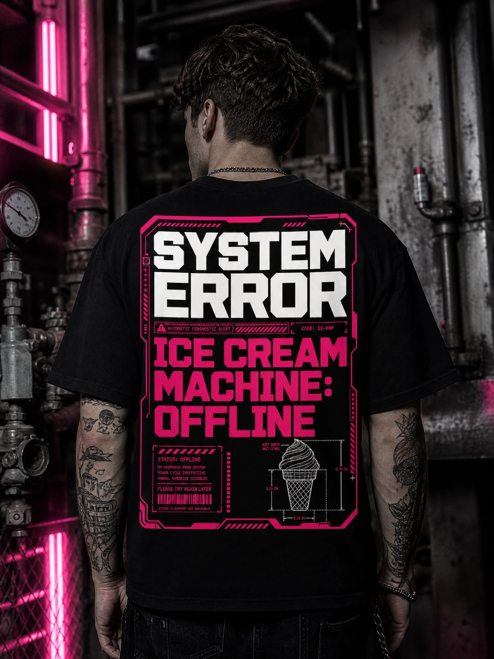 System Error: Ice Cream Machine Offline | Fast Food Heavyweight Tee product image (1)