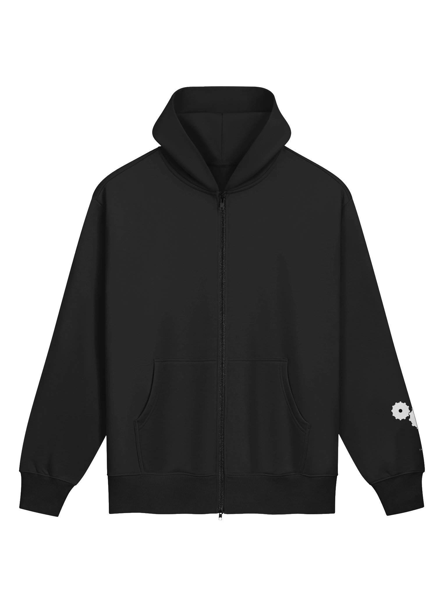 Limit Break Gear Cogs Oversized Zip Up Hoodie - White Logo product image (2)